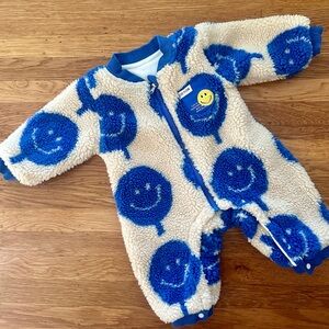 Baby Smiley Fleece Lined Warm Romper